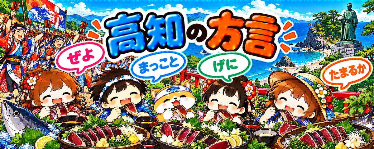 土佐弁のイラスト（ぜよ・まっこと・げに・たまるか）