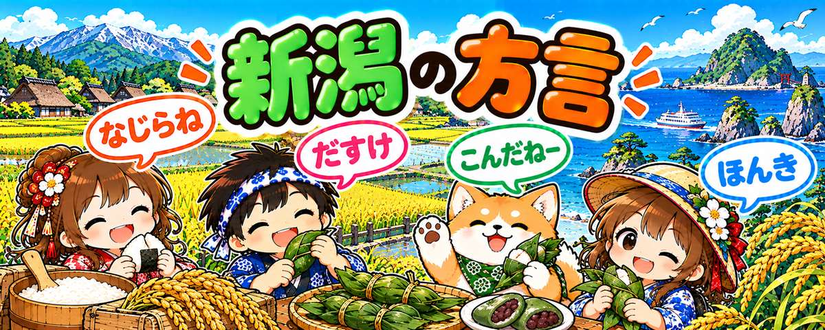 新潟弁のイラスト(なじらね・だすけ・こんだねー・ほんき)