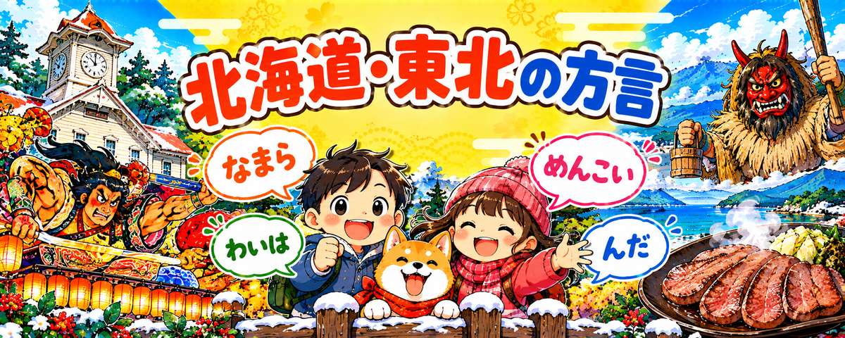 北海道・東北地方の方言のイラスト